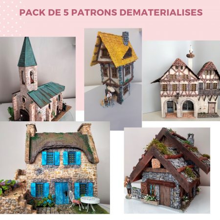 creations village de Noël pack de 5 patrons