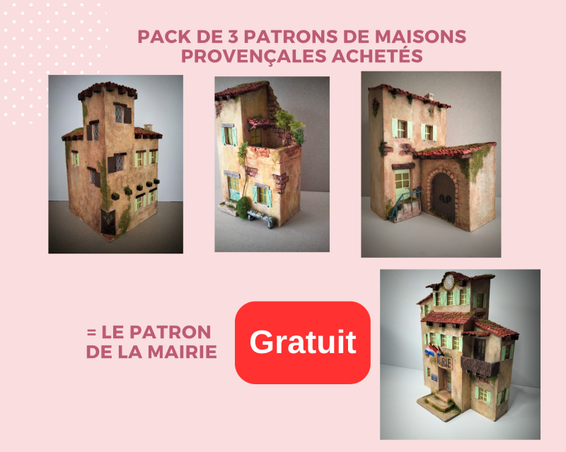 créations village de Noël pack de 3 patrons