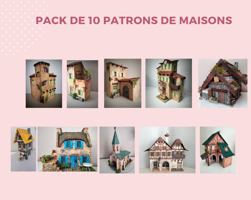 créations village de noël pack de 10 patrons