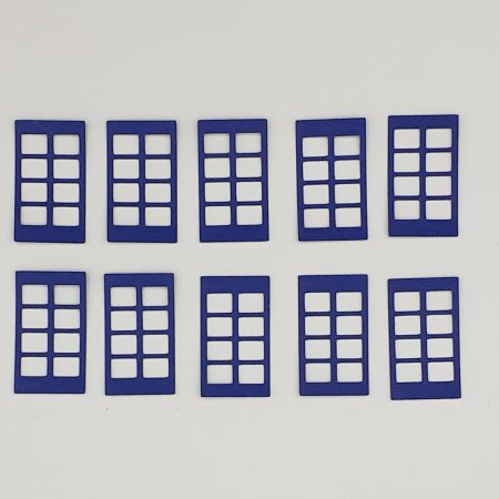 création village de Noël fenêtres 8 carreaux bleu foncé