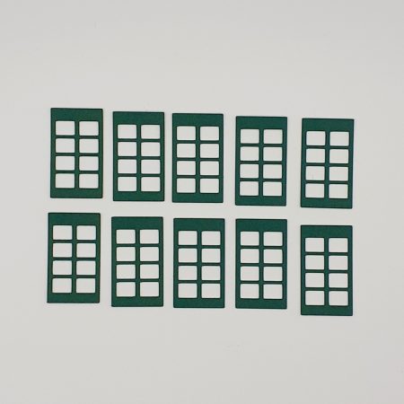 créations village de Noël fenêtres 8 carreaux vert foncés