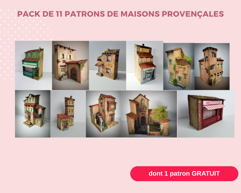 Pack de 11 patrons de maisons provençales